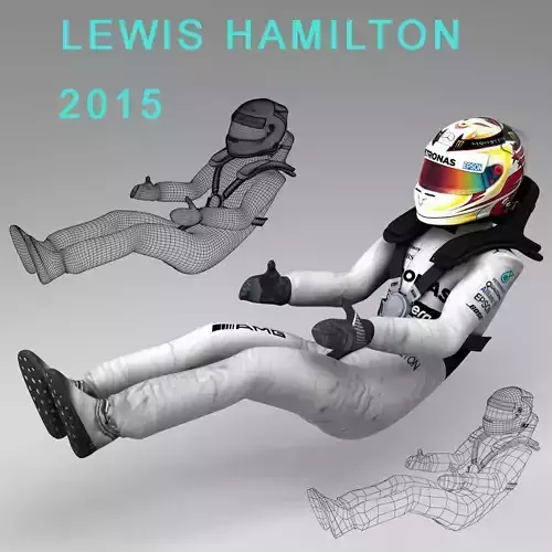 Lewis Hamilton 2015 Low-poly 3D model