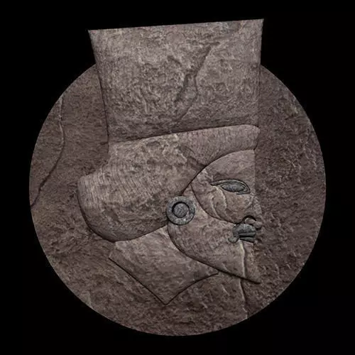 Dareios stone carving of man with beard Free 3D model_0