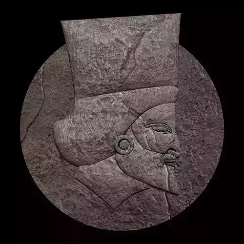 Dareios stone carving of man with beard