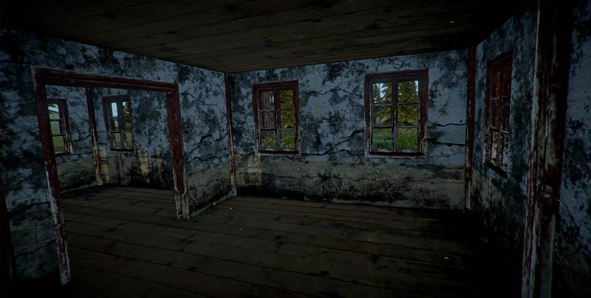 Abandoned House Low-poly 3D model_0