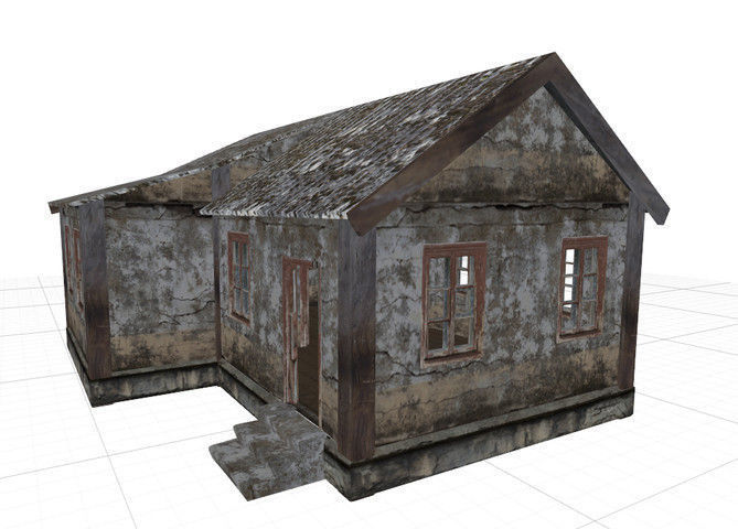 Abandoned House Low-poly 3D model_3