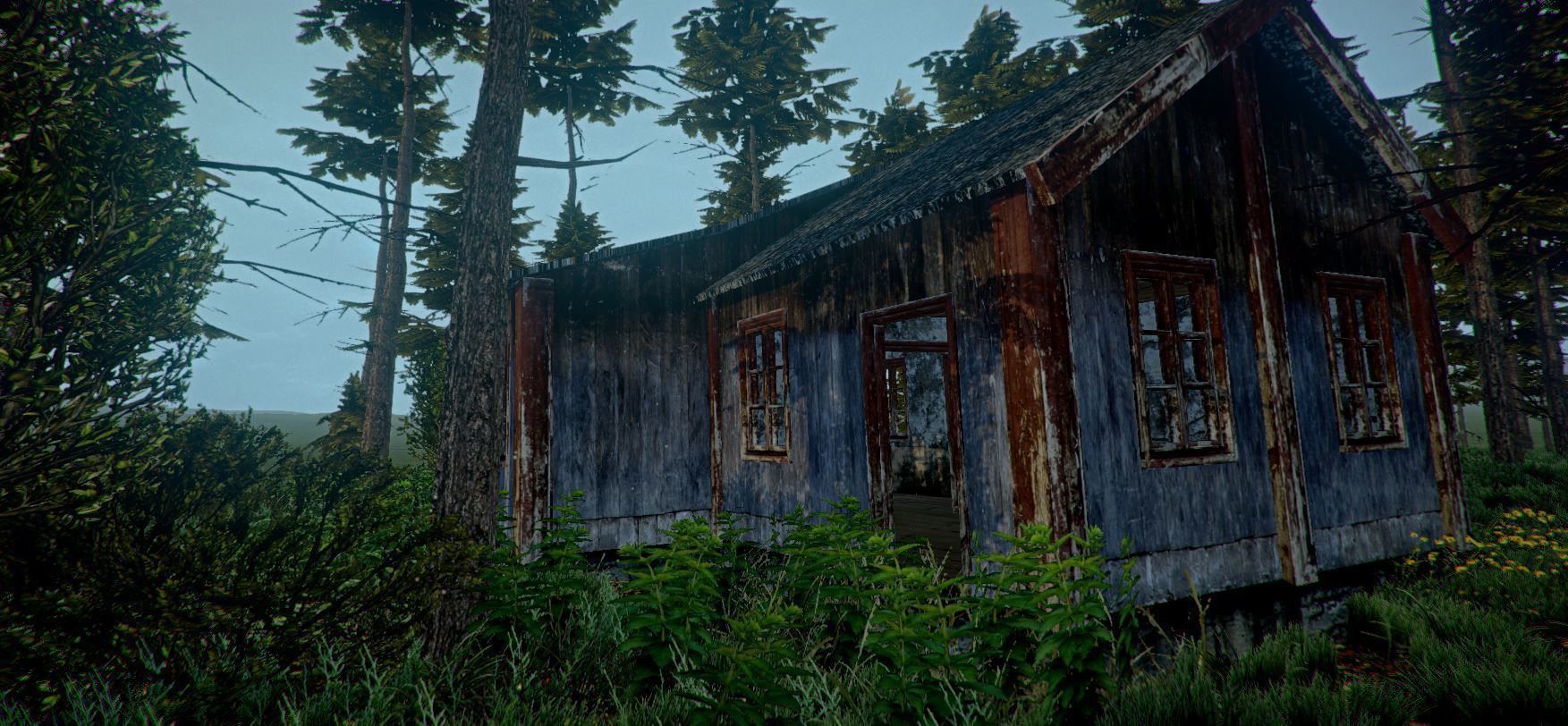 Abandoned House Low-poly 3D model_1