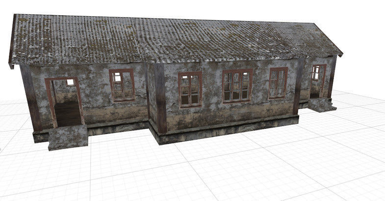Abandoned House Low-poly 3D model_2