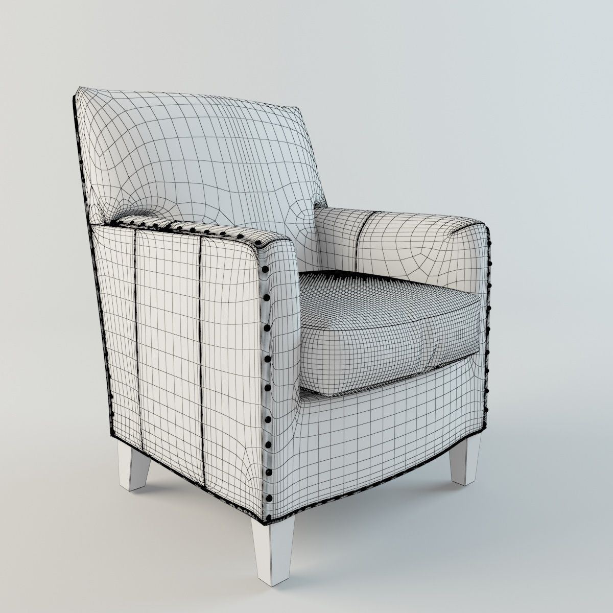 Alabaster Leather Chair 3D model_5