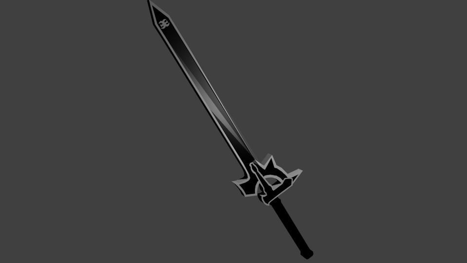 Kiritos Black Sword Sword Art Online Free low-poly 3D model_1