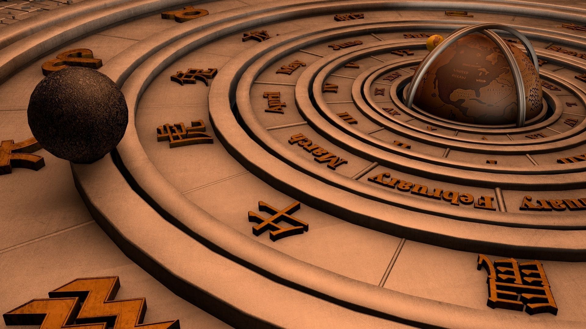 Compass graphic 3D model_3