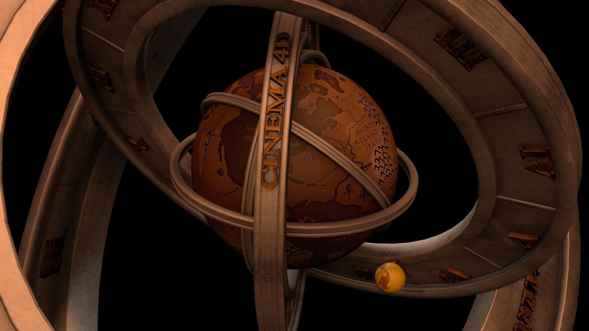 Compass graphic 3D model_4