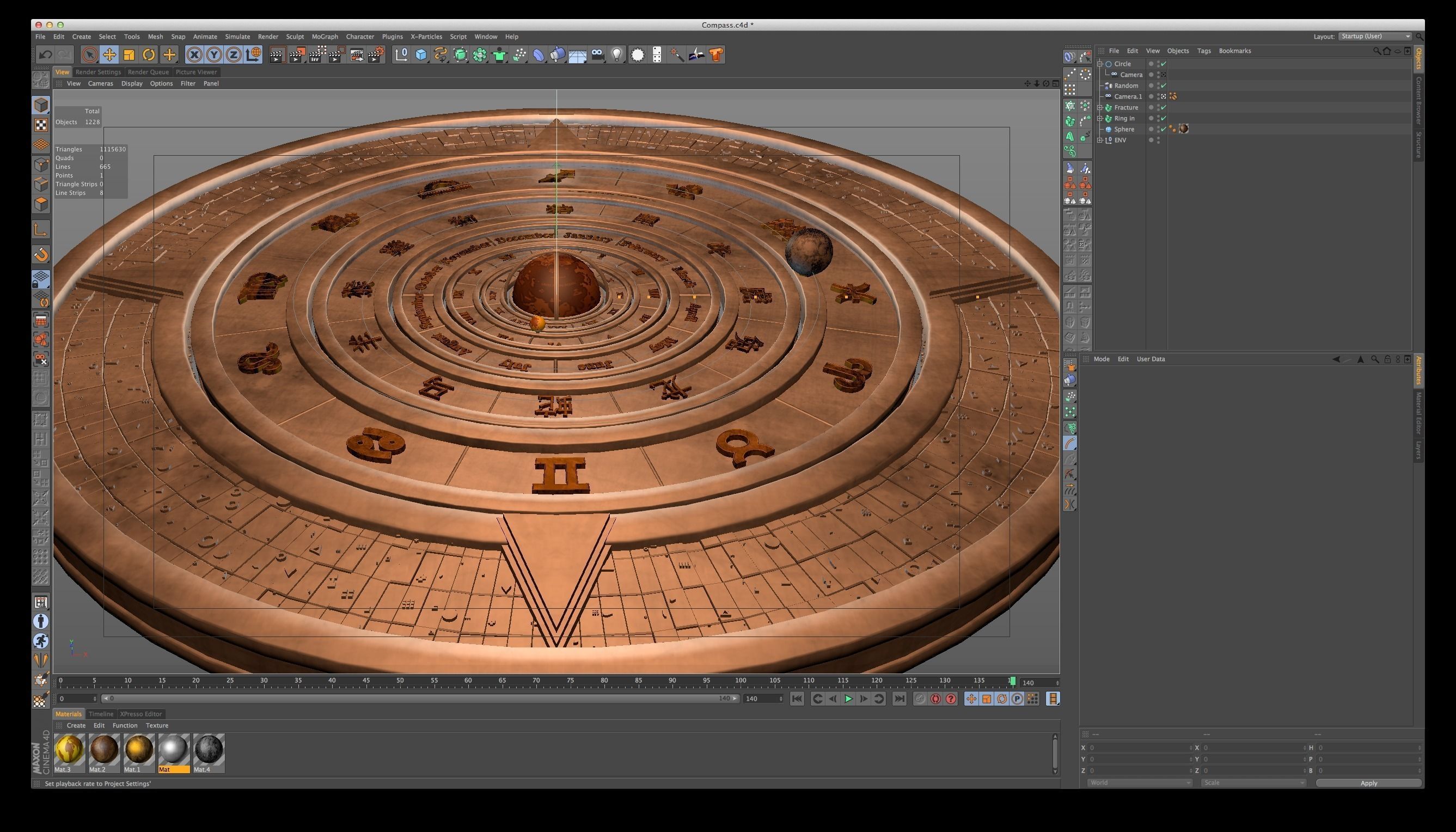 Compass graphic 3D model_6