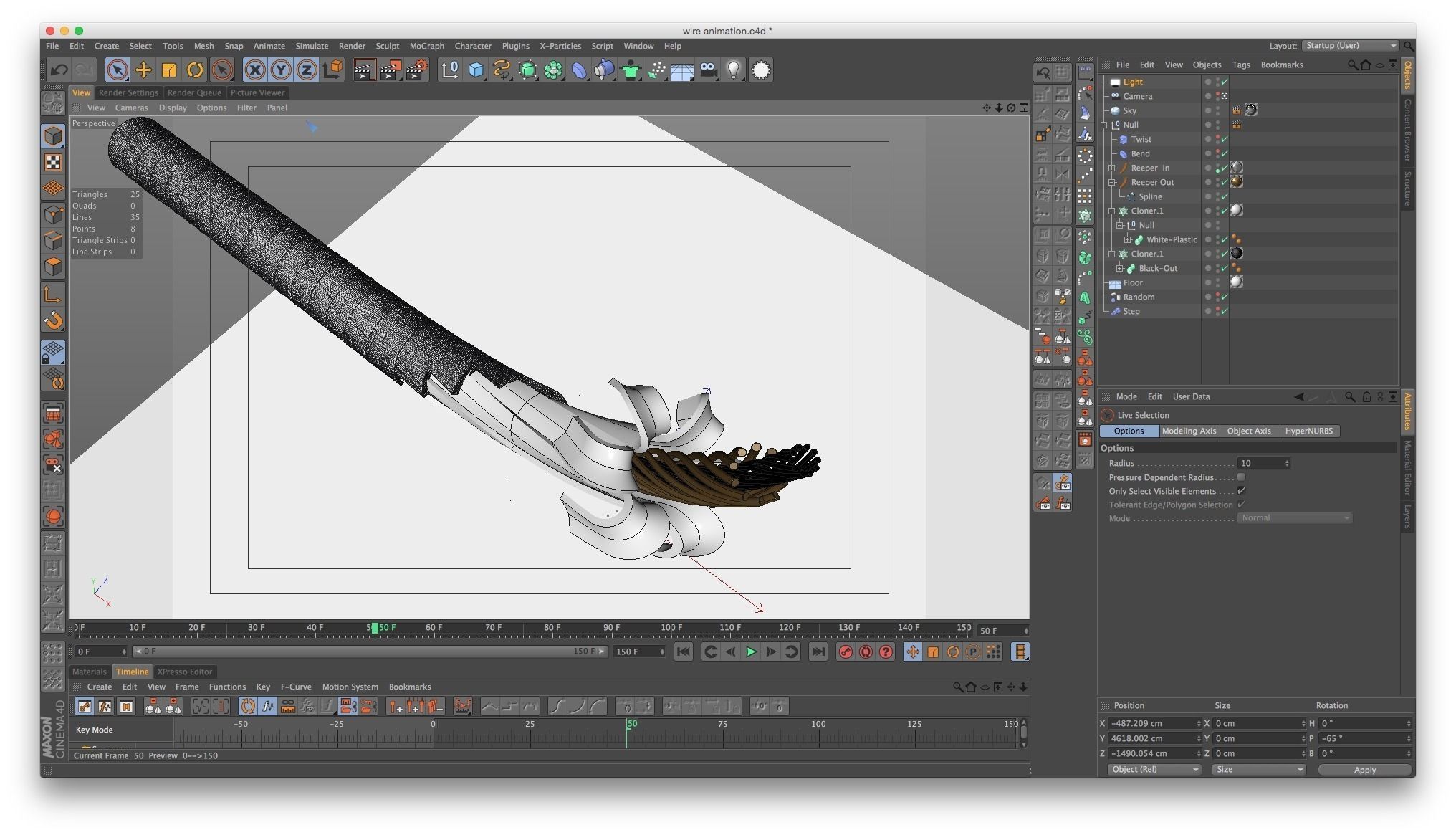 Wire animation 3D model_3