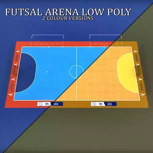Futsal court arena low poly