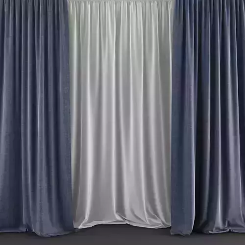 Blue Curtains Free 3D model