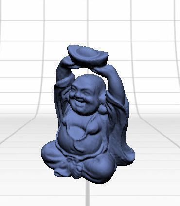 small stone carved Buddha Low-poly 3D model_2