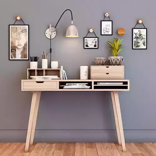 Desk with decorative set
