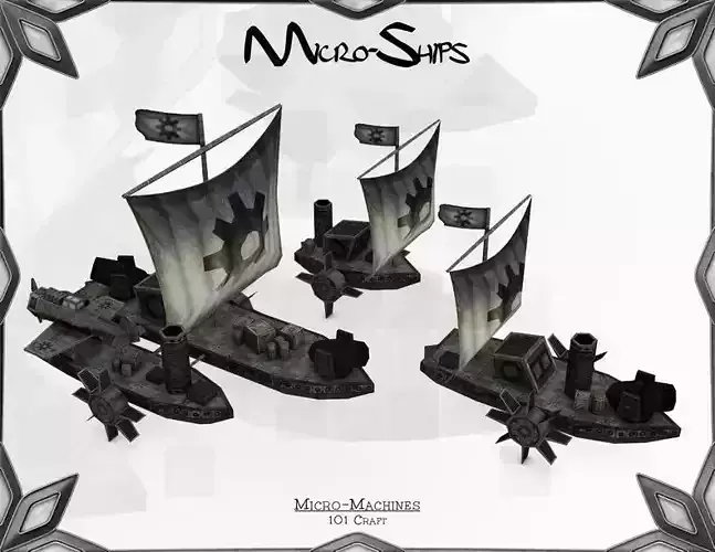 Micro-Ships magic ships Low-poly 3D model