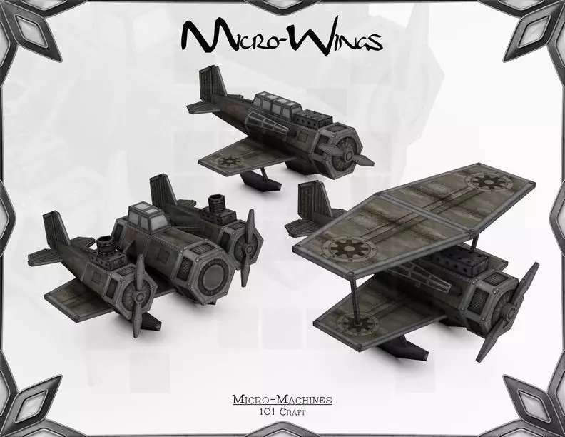 Micro-Wings magic machines - miniatures Low-poly 3D model_0
