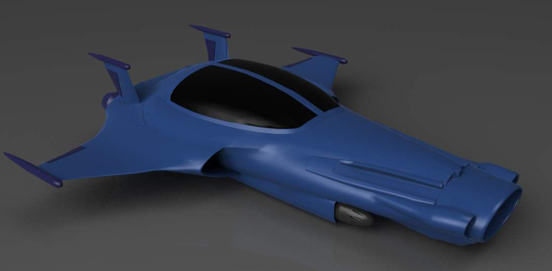 Aquaflyer spaceship 3D print model_1