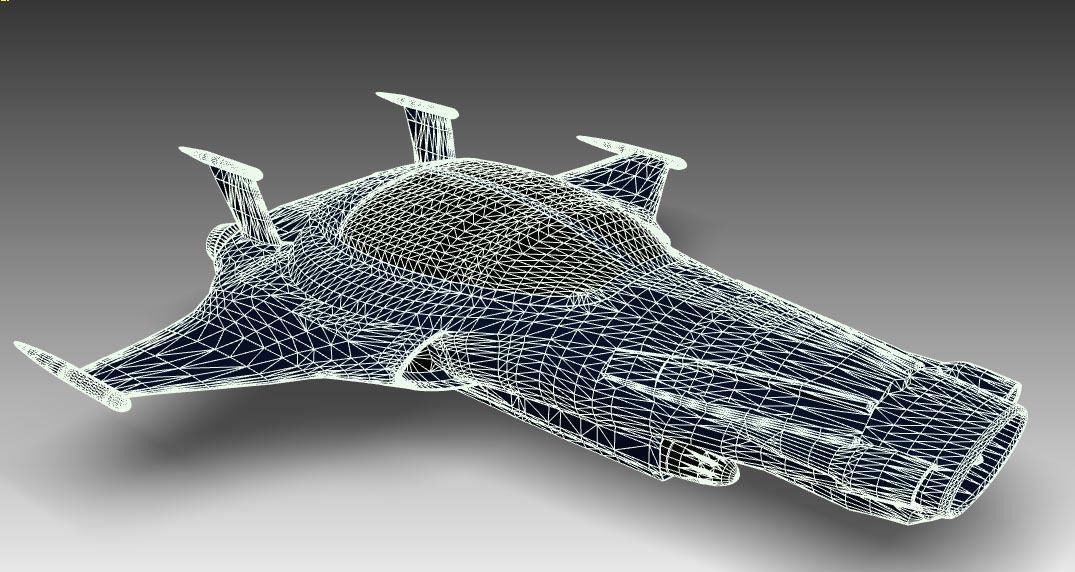 Aquaflyer spaceship 3D print model_5