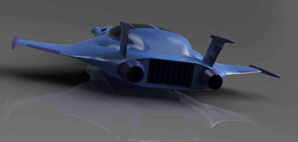 Aquaflyer spaceship 3D print model_4