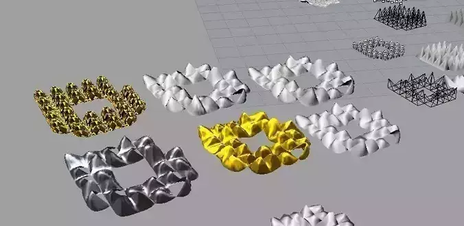 pendant set of gold and silver cubes