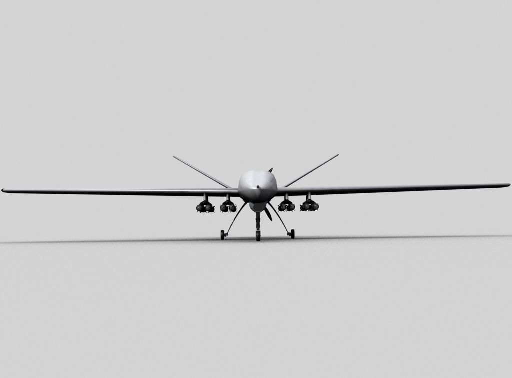 MQ 9 UAV Predator Reaper Drone Low-poly 3D model_3