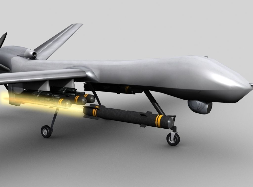 MQ 9 UAV Predator Reaper Drone Low-poly 3D model_4