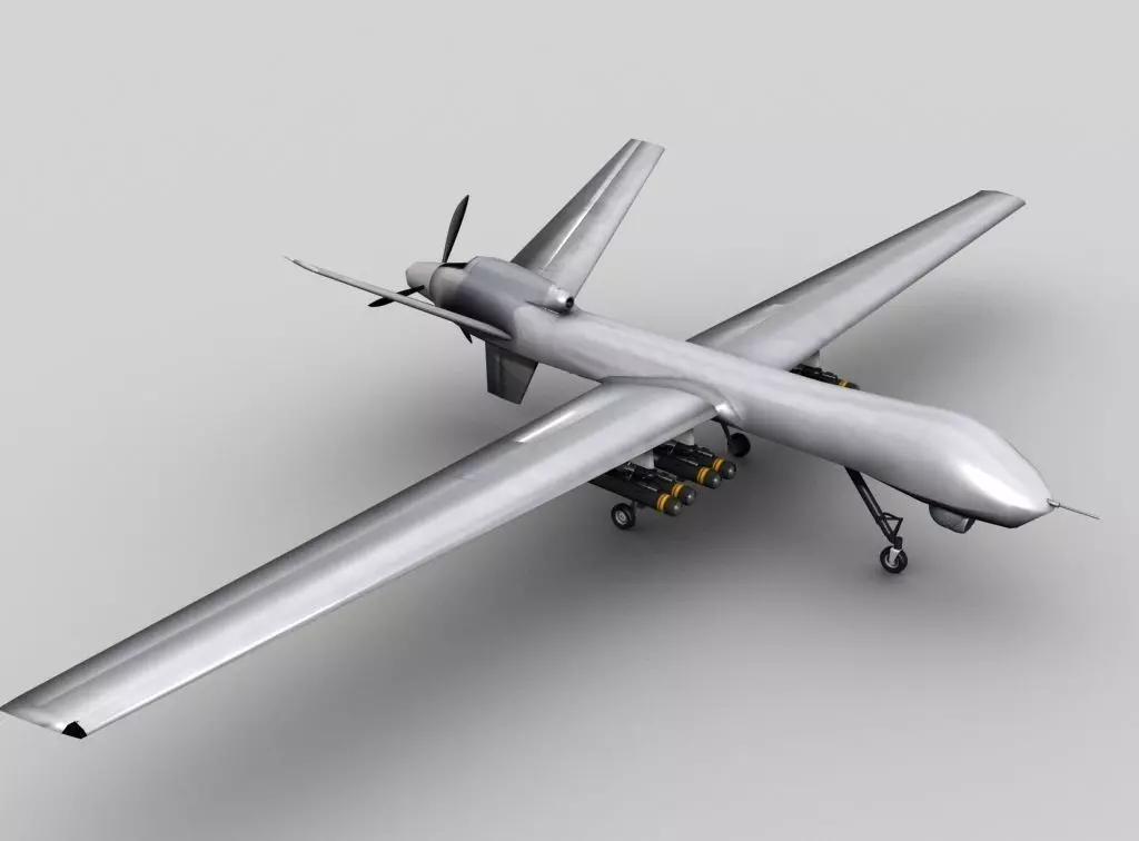 MQ 9 UAV Predator Reaper Drone Low-poly 3D model_0