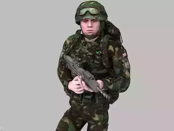Royal Marine Woodland Rigged Soldier