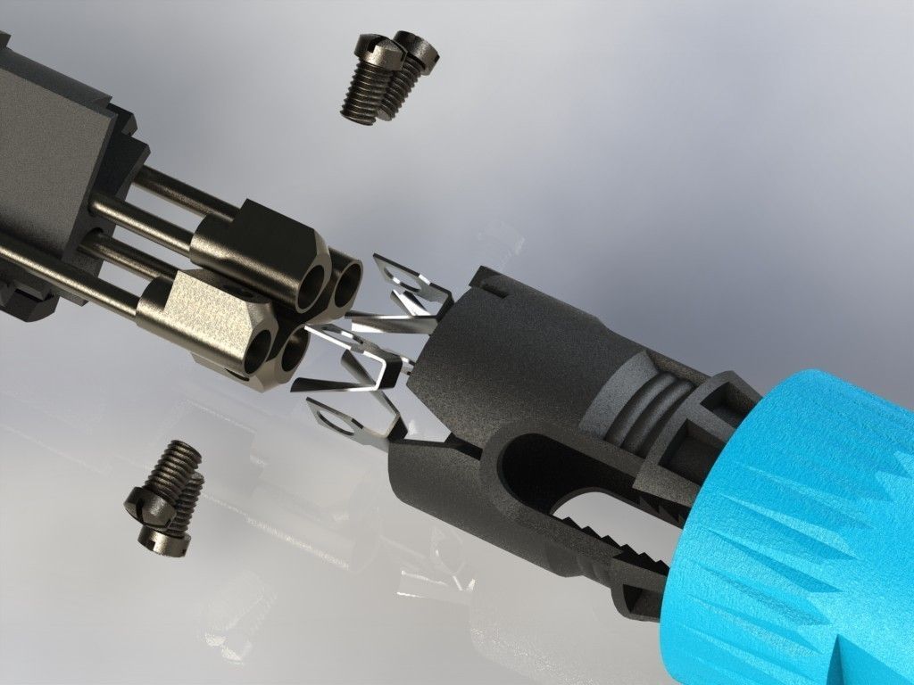 Speakon - Audio Speaker Twist Connector 3D print model_2