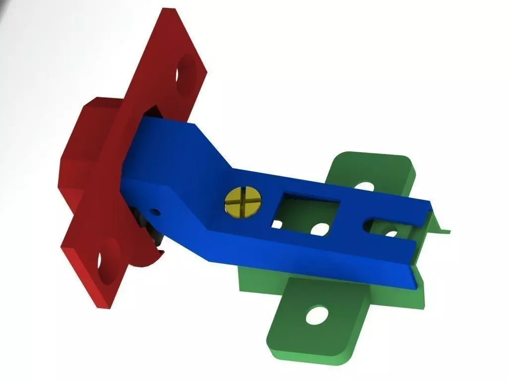 Door Concealed Hinge 100 Degree Open 3D model_0