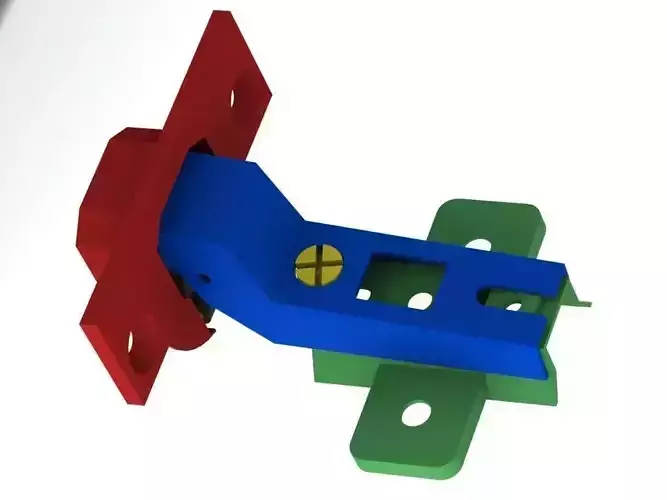 Door Concealed Hinge 100 Degree Open 3D model