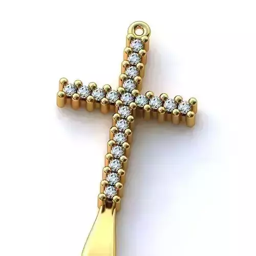 Cross with diamonds 003 3D print model