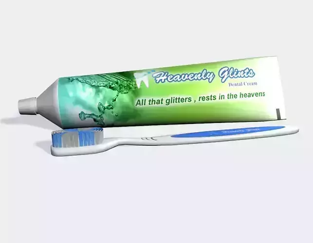 Tooth paste and Brush Free low-poly 3D model