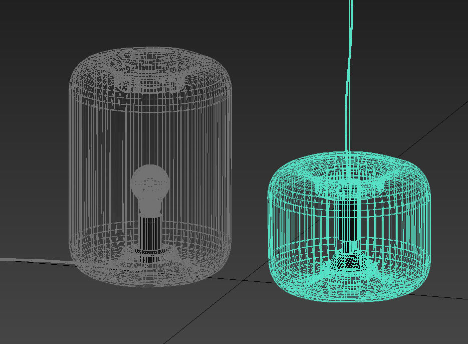 Hanging Lamp and Table Lamp Bonbonne by Jean Francois D Or 3D model_4