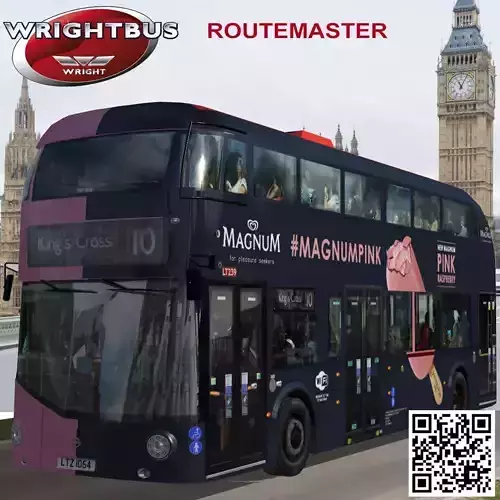 Wrightbus Routemaster Magnum ice livery Low-poly 3D model