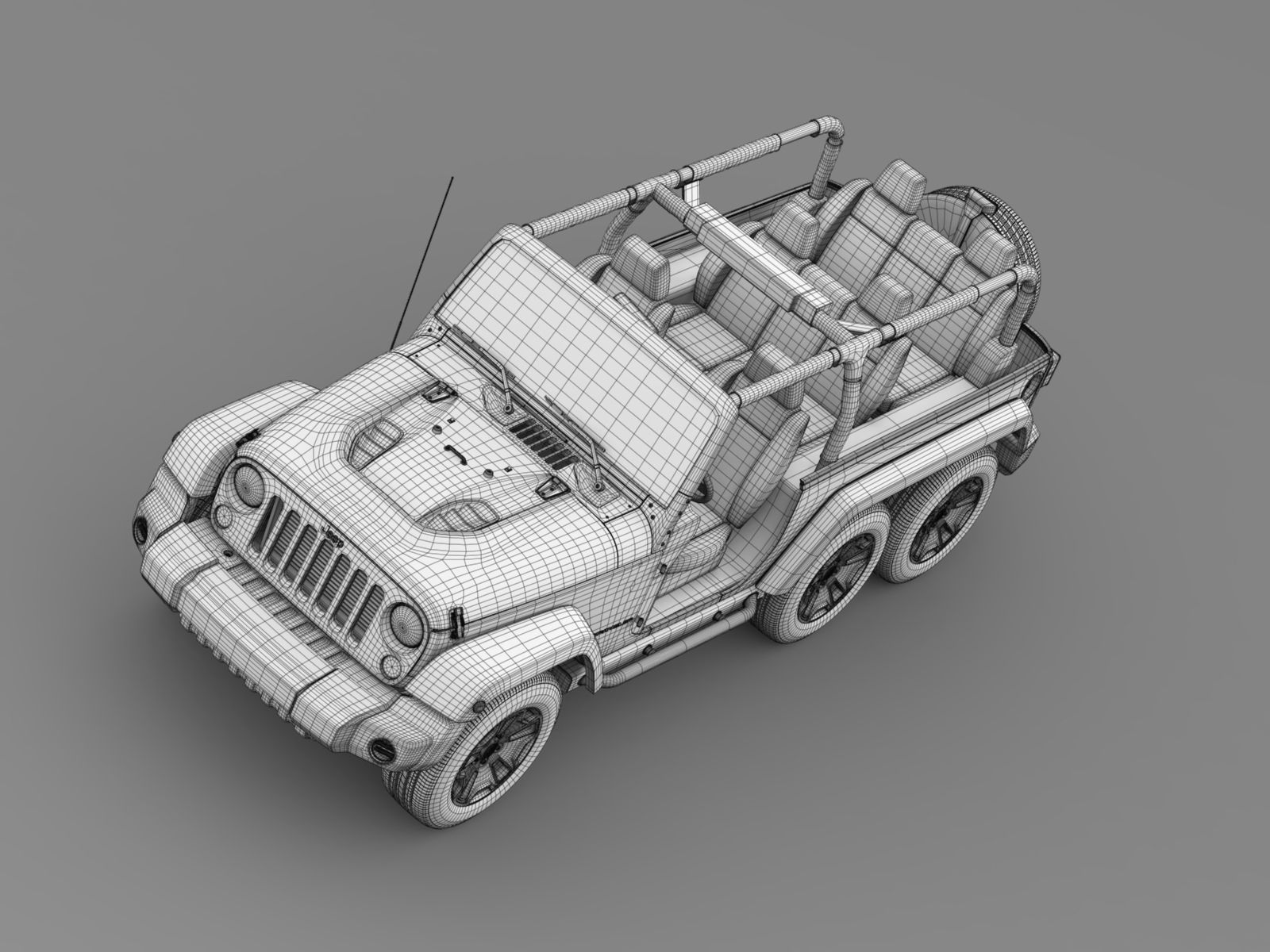 Jeep Wrangler Rubicon 6x6 2016 3D model_16
