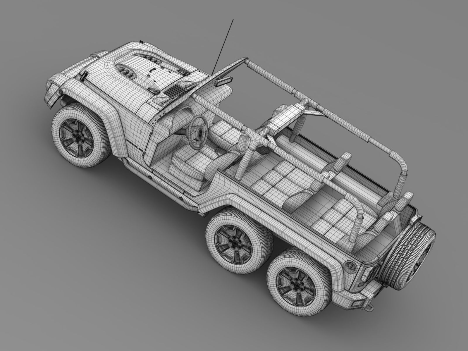 Jeep Wrangler Rubicon 6x6 2016 3D model_18