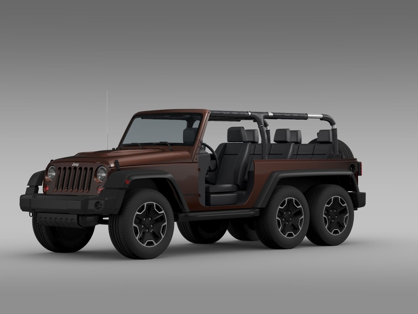 Jeep Wrangler Rubicon 6x6 2016 3D model_3