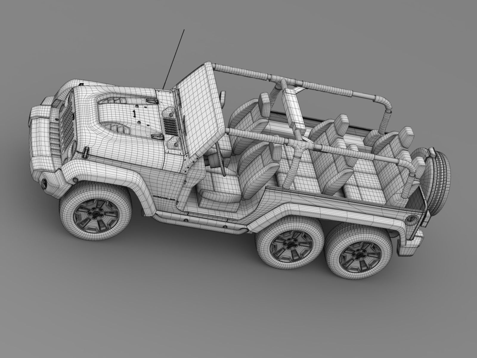 Jeep Wrangler Rubicon 6x6 2016 3D model_17