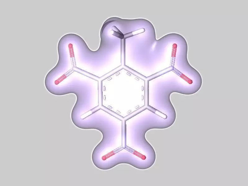 Trinitrotoluene molecule 3D model_0