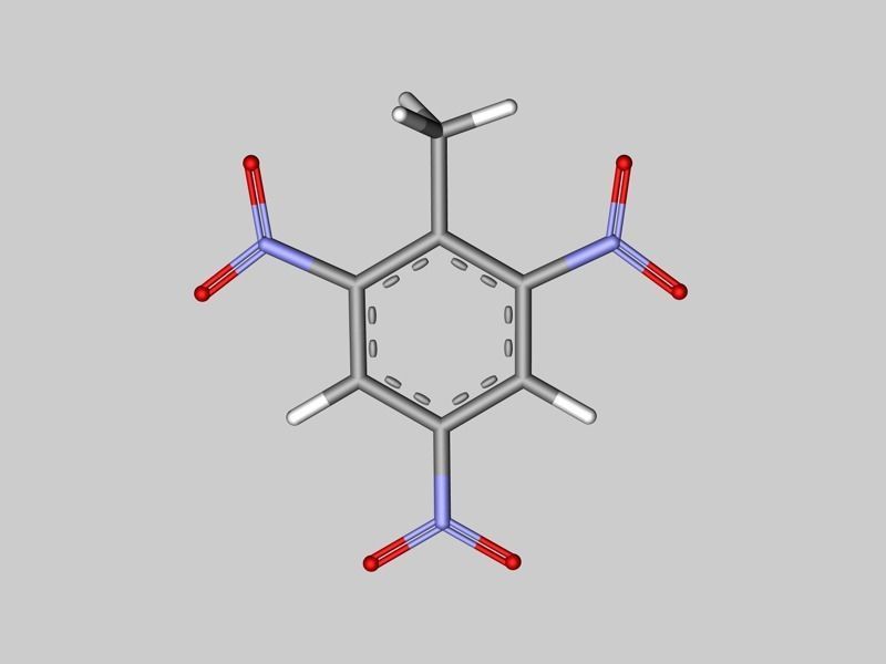 Trinitrotoluene molecule 3D model_1