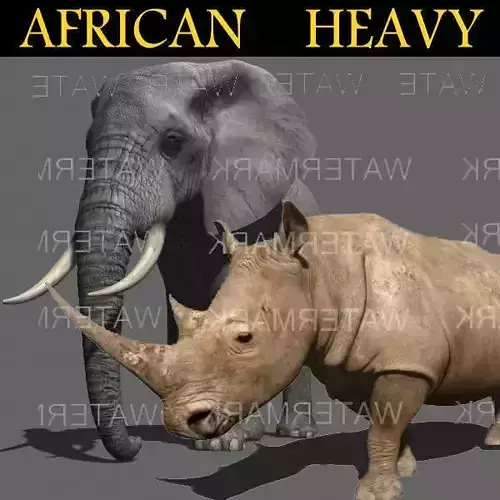 African heavy pack - 3d model 3D model