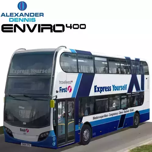 Alexander Dennis Enviro 400 First Express Low-poly 3D model
