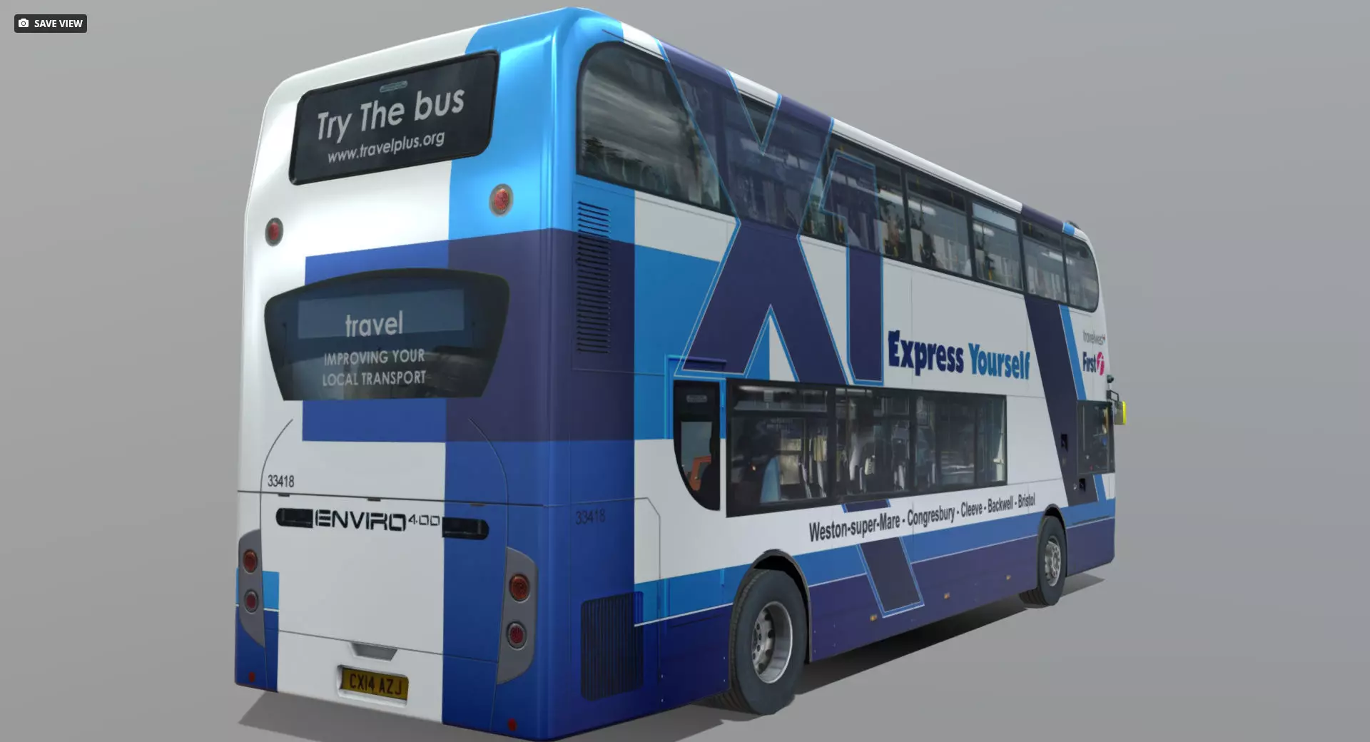 Alexander Dennis Enviro 400 First Express Low-poly 3D model_2