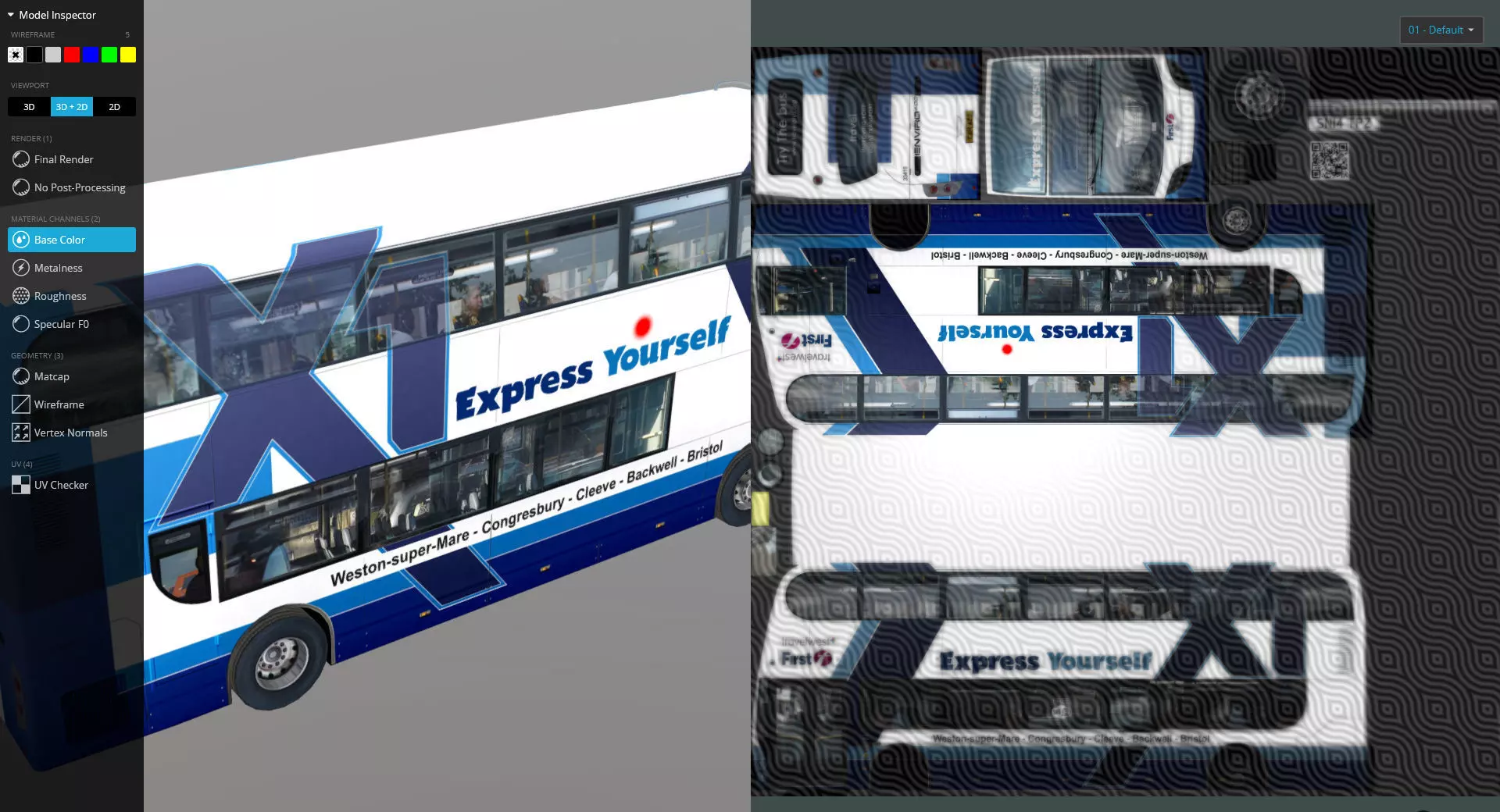 Alexander Dennis Enviro 400 First Express Low-poly 3D model_9