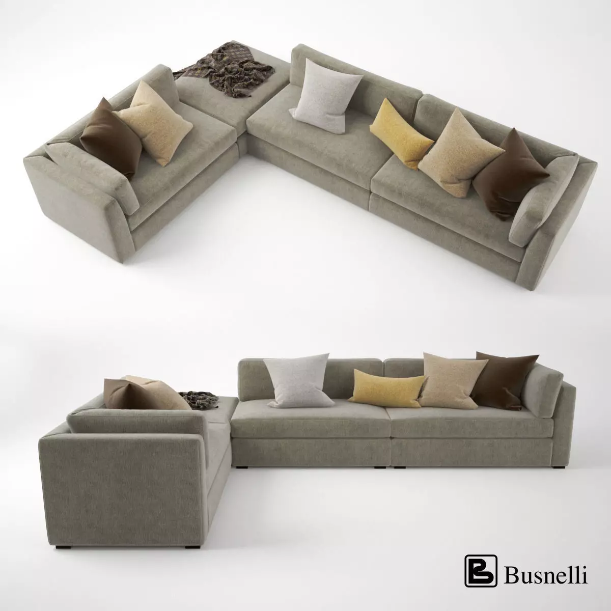 Busnelli Oh-mar Corner Sectional Sofa 3D model_0