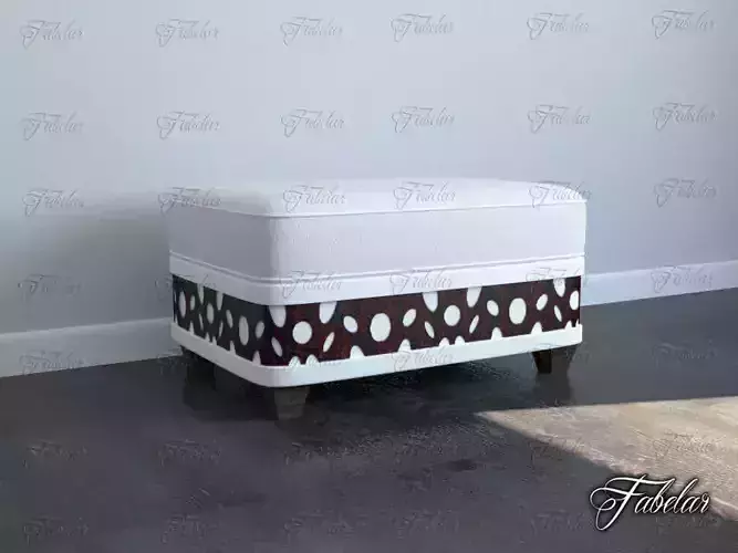 Pouf 01 and scene Low-poly 3D model