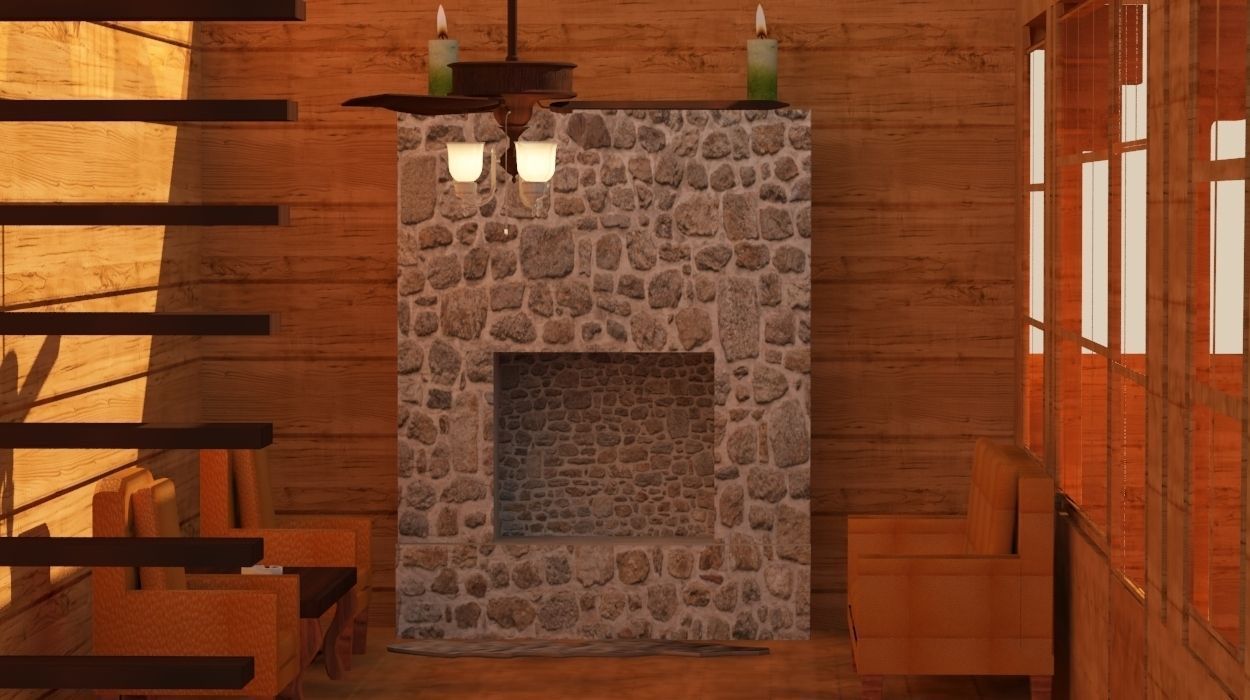 Chalet - Mountain House - Low Poly Low-poly 3D model_5