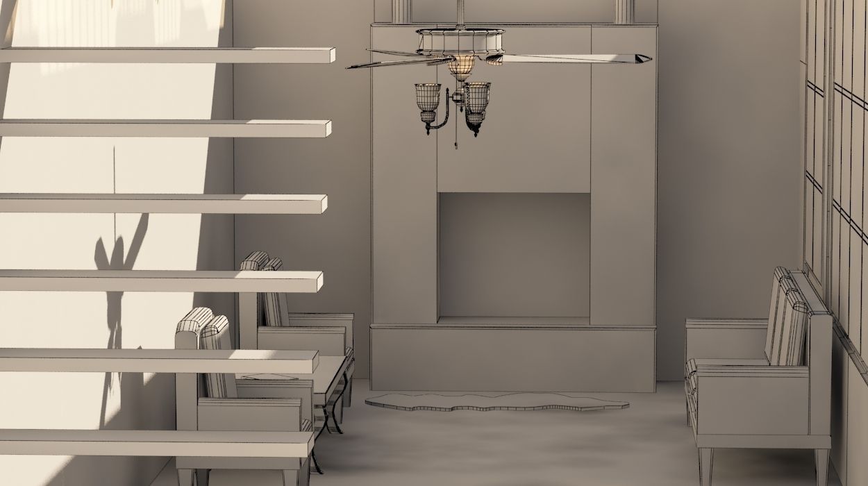 Chalet - Mountain House - Low Poly Low-poly 3D model_6