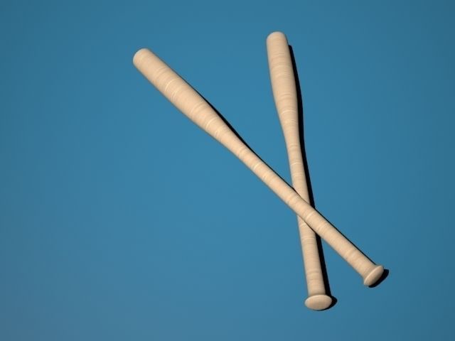 Wood Baseball Bat 3D model_2