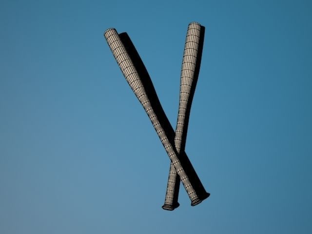 Wood Baseball Bat 3D model_3
